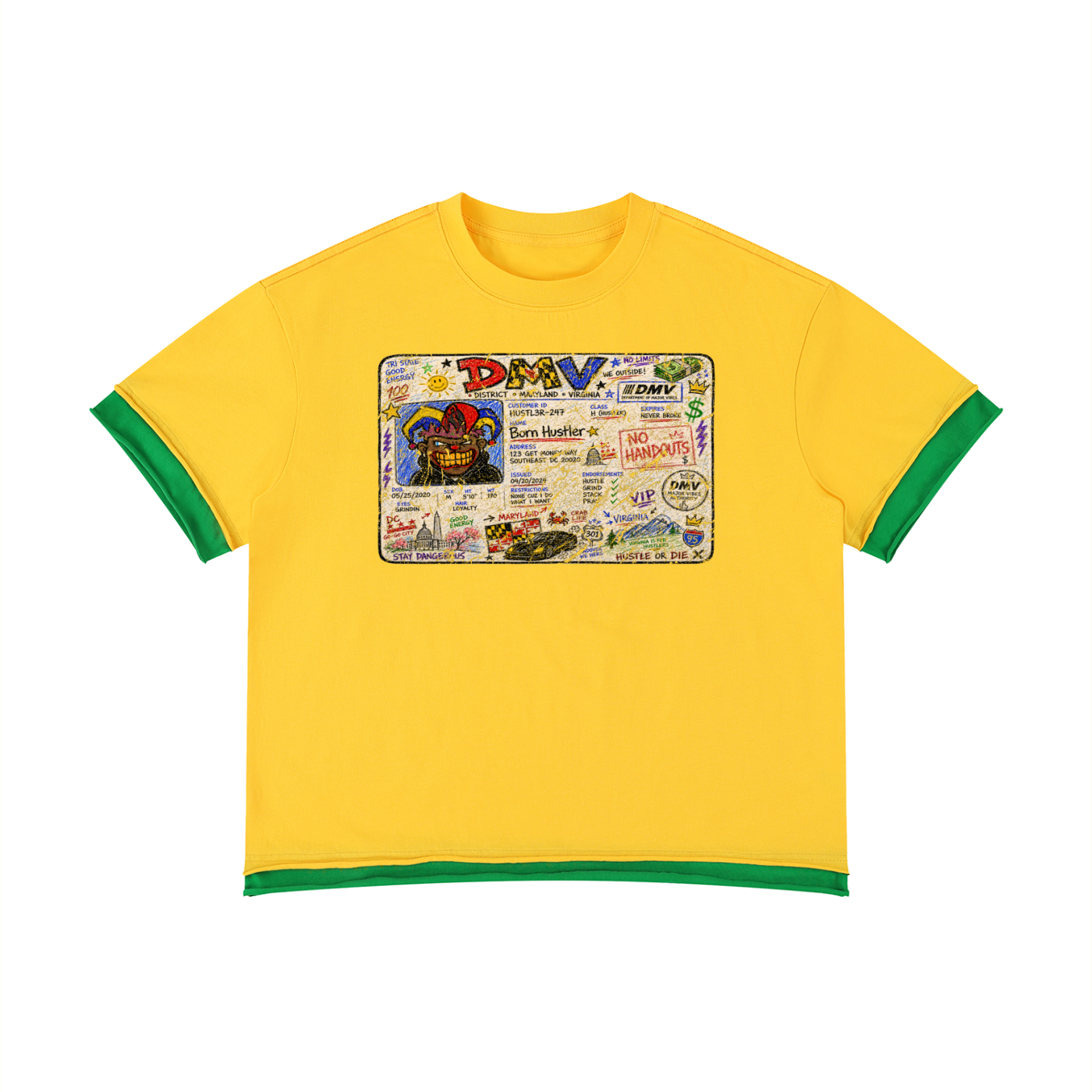 Unisex Boxy Color Block T-Shirt