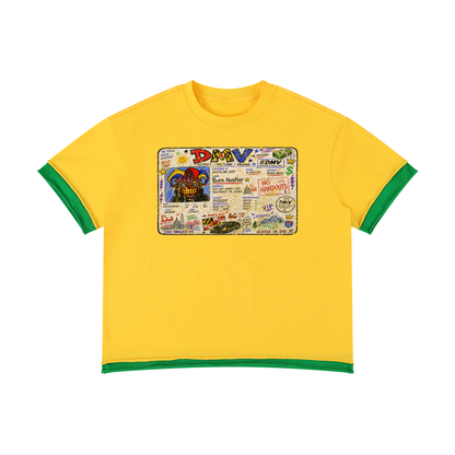 Unisex Boxy Color Block T-Shirt